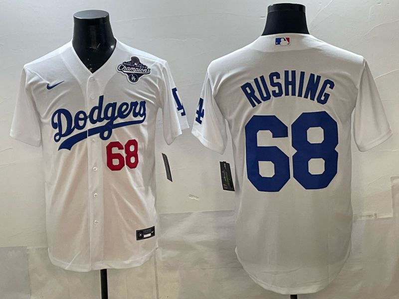 Men Los Angeles Dodgers #68 Rushing White Game 2026 Nike MLB Jersey 005->los angeles dodgers->MLB Jersey